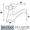 Bristan Regency Basin Taps Dimensions